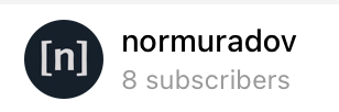 My Telegram channel “normuradov” with 8 subscribers.